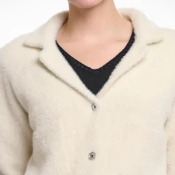 RINO & PELLE Norah Short Cardigan with Lapel Collar in Birch