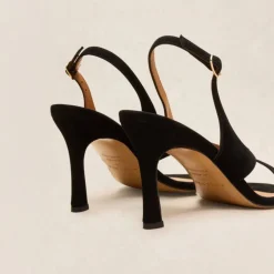 RIVECOUR Sandal 798 Suede Heel in Black