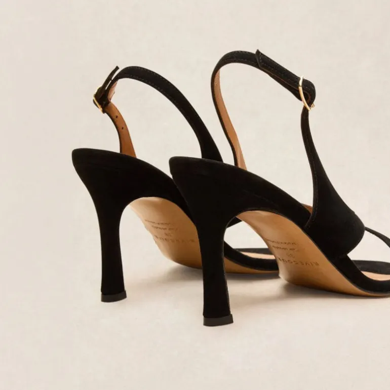 RIVECOUR Sandal 798 Suede Heel in Black