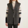 ROSSO35 Cozy Flannel Waistcoat in Dark Grey