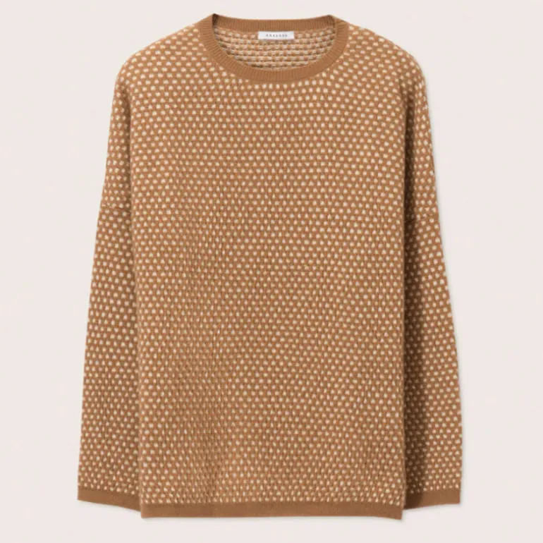 ROSSO35 Textured Waffle Knit in Camel