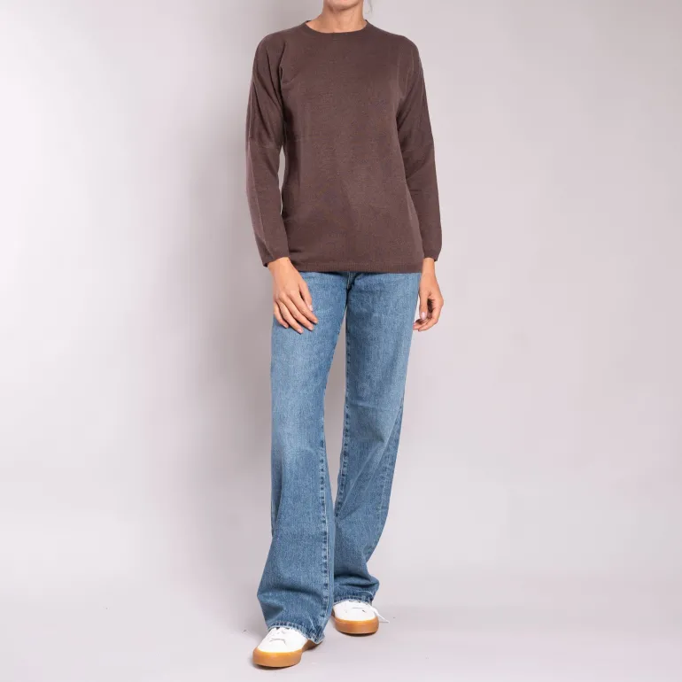 Round Neck Jumper in Chocolate | Collen & Clare
