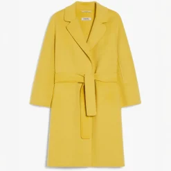 S MaxMara Arona Wool Coat in Yellow