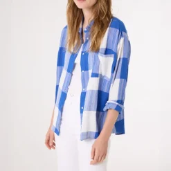 SACRECOEUR Elisa Shirt in Blue Check