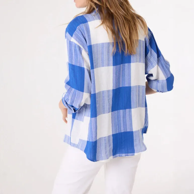 SACRECOEUR Elisa Shirt in Blue Check