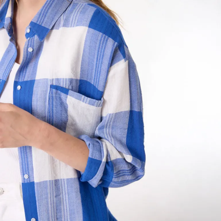 SACRECOEUR Elisa Shirt in Blue Check