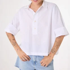 SACRECOEUR Jodie Boxy Shirt in White
