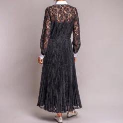 SARA ROKA Toscala85 Lace Maxi Dress in Black