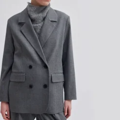 Second Female Holsye Blazer in Grey Melange | Collen & Clare