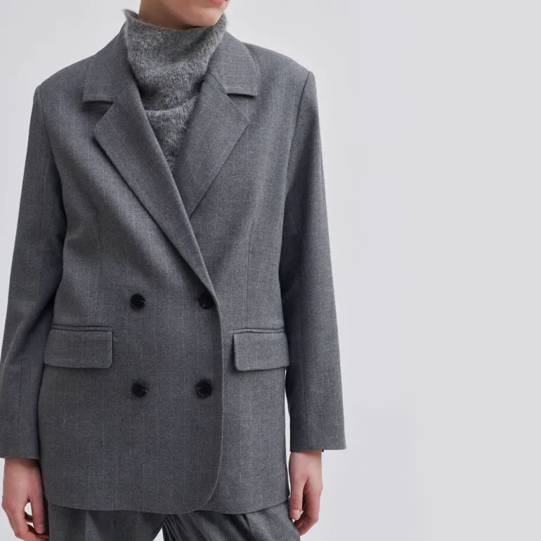 Second Female Holsye Blazer in Grey Melange | Collen & Clare