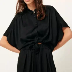 SESSUN Alfassa Night Tied Blouse in Black