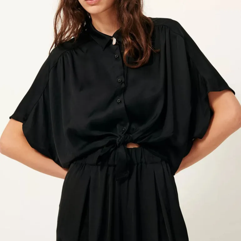 SESSUN Alfassa Night Tied Blouse in Black