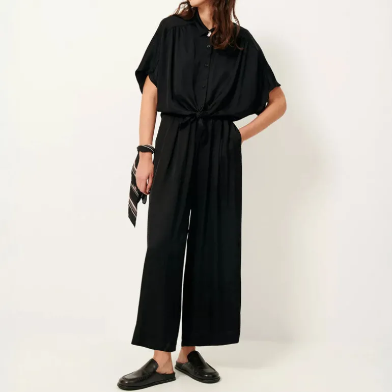 SESSUN Isla Night Wide Leg Elastic Pants in Black