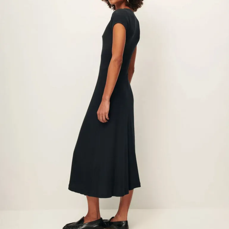 SESSUN Nea Buttoned Midi Dress in Moonless