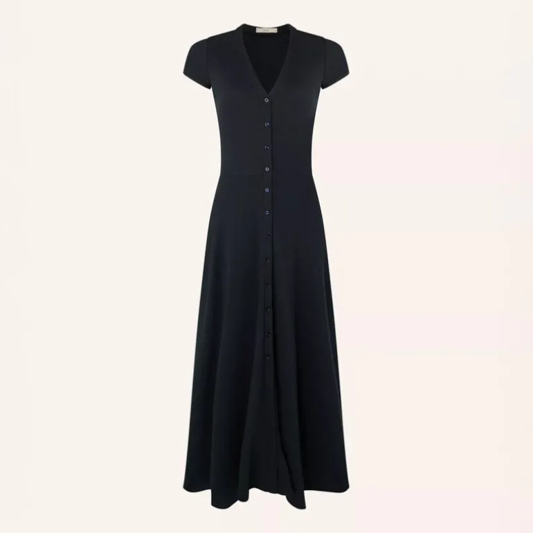 SESSUN Nea Buttoned Midi Dress in Moonless