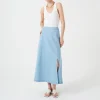 Seventy + Mochi Faye Slip Skirt in Oceanic Blue