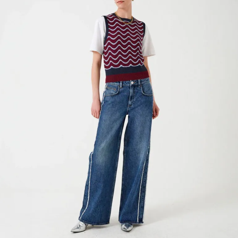 Seventy & Mochi Gracie Side Stripe Jeans in Pasadena Vintage