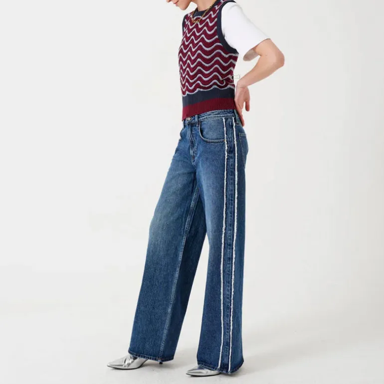 Seventy & Mochi Gracie Side Stripe Jeans in Pasadena Vintage