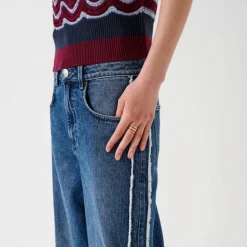 Seventy & Mochi Gracie Side Stripe Jeans in Pasadena Vintage
