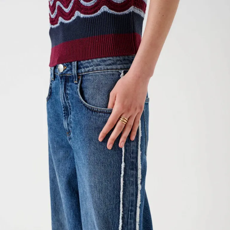 Seventy & Mochi Gracie Side Stripe Jeans in Pasadena Vintage