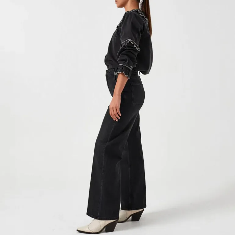 Seventy and Mochi Elodie Full Length Jean in Vintage Black