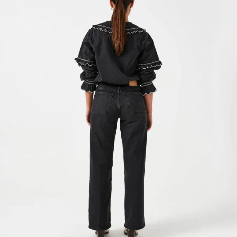 Seventy and Mochi Elodie Full Length Jean in Vintage Black