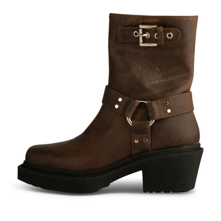 Shoe The Bear Amina Biker Boots in Dark Brown