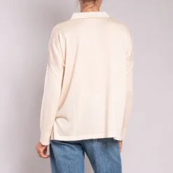 Silk & Cashmere Shirt in Light Oat | Collen & Clare