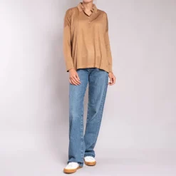 Silk & Cashmere Shirt in Caramel | Collen & Clare