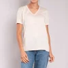 Silk & Cashmere S/S T Shirt in Cream | Collen & Clare