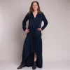 Silk95five Thai Top in Navy