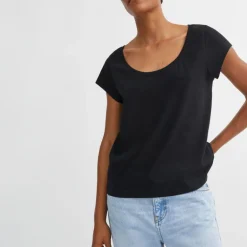 SKALL Andy Wide Neck Tee in Black