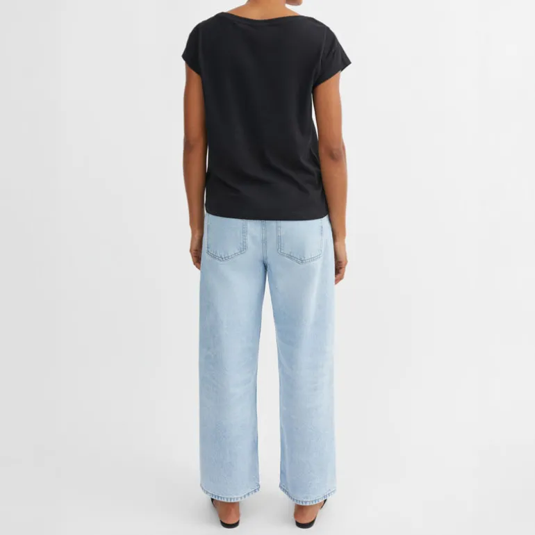SKALL Andy Wide Neck Tee in Black