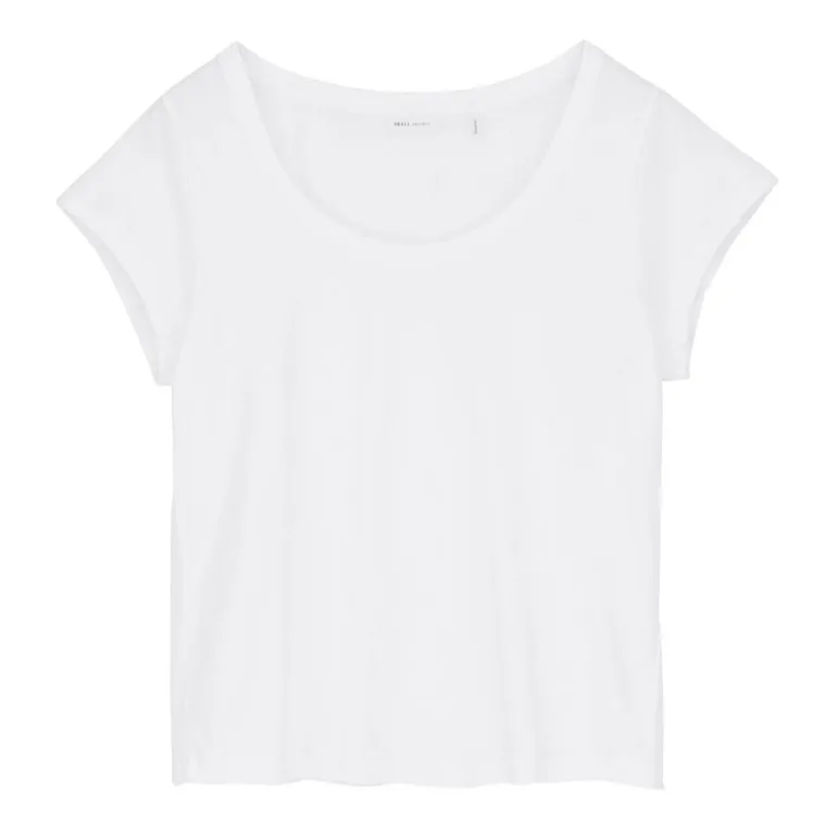 SKALL Andy Wide Neck Tee in Optic White