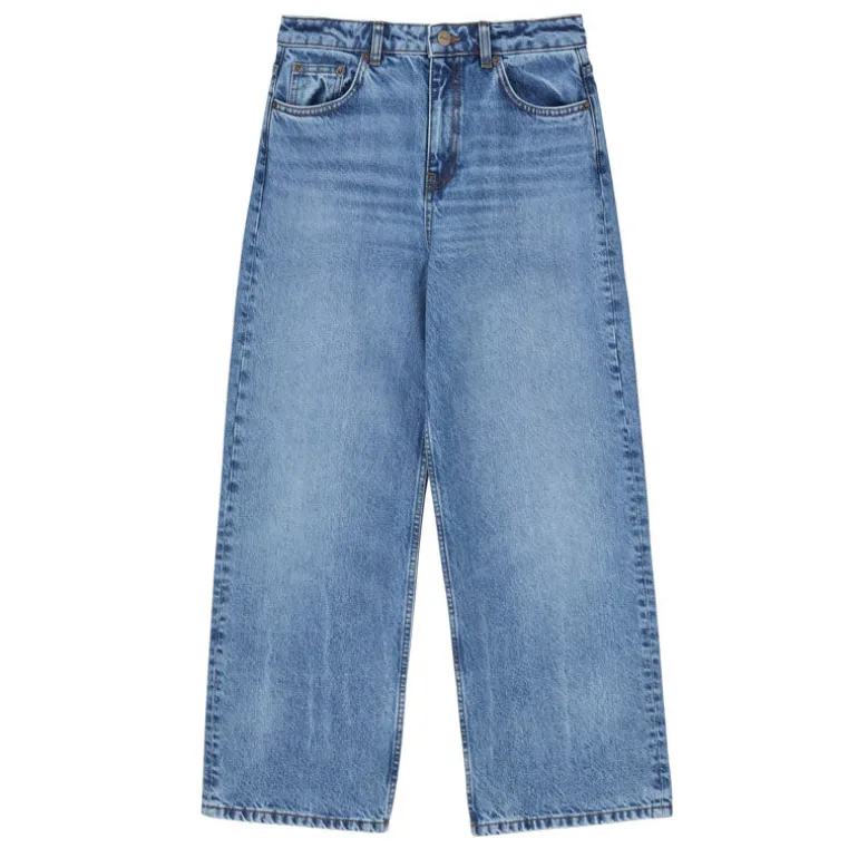 SKALL Taylor Cropped Jeans in Worn Mid Blue