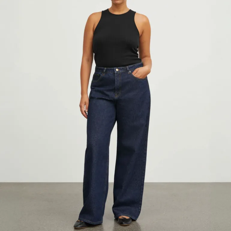 SKALL Willow Wide Leg Jeans in Indigo Blue