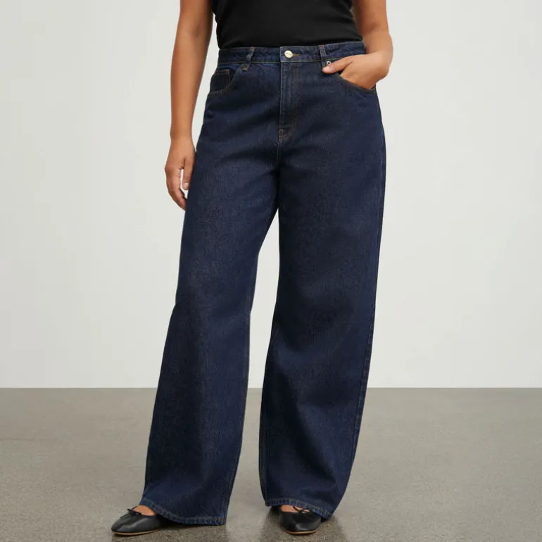 SKALL Willow Wide Leg Jeans in Indigo Blue