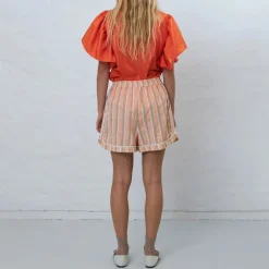 STELLA NOVA Cotton Pyjama Shorts in Sunshine Orange