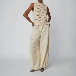 STELLA NOVA Cotton Stich Vest in Creme