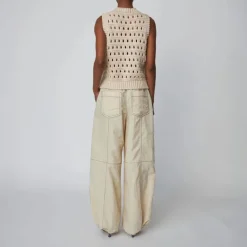 STELLA NOVA Cotton Stich Vest in Creme
