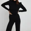 Stella Nova High Neck Sparkling Blouse in Black