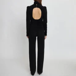 Stella Nova High Neck Sparkling Blouse in Black