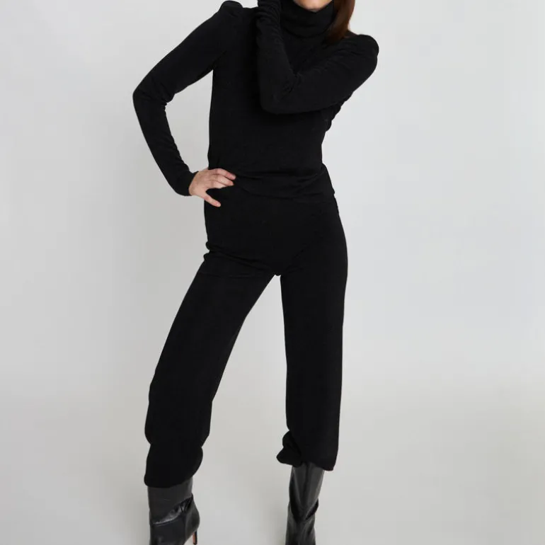 Stella Nova High Neck Sparkling Blouse in Black