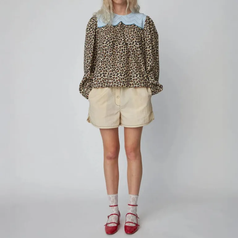 STELLA NOVA Leopard Blouse with Embroidery in Leopard