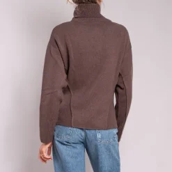 Thick Roll Neck Jumper in Chocolate | Collen & Clare