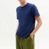 THINKING MU Hemp T Shirt in Blue Night