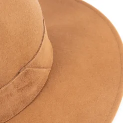 TRAVAUX EN COURS Fedora Wide Brim Hat in Camel