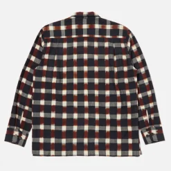 UNIVERSAL WORKS L/S Check Utility Shirt in Navy/Brown