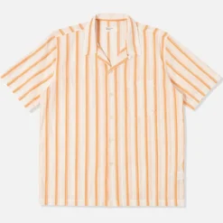 UNIVERSAL WORKS Road Shirt in White/Orange