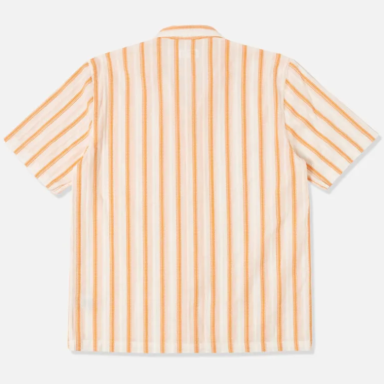 UNIVERSAL WORKS Road Shirt in White/Orange